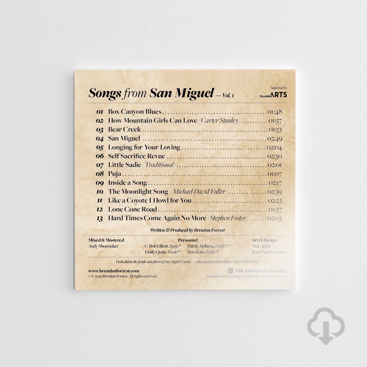 Brendan Forrest_Songs from San Miguel_vol.1_Back.jpg