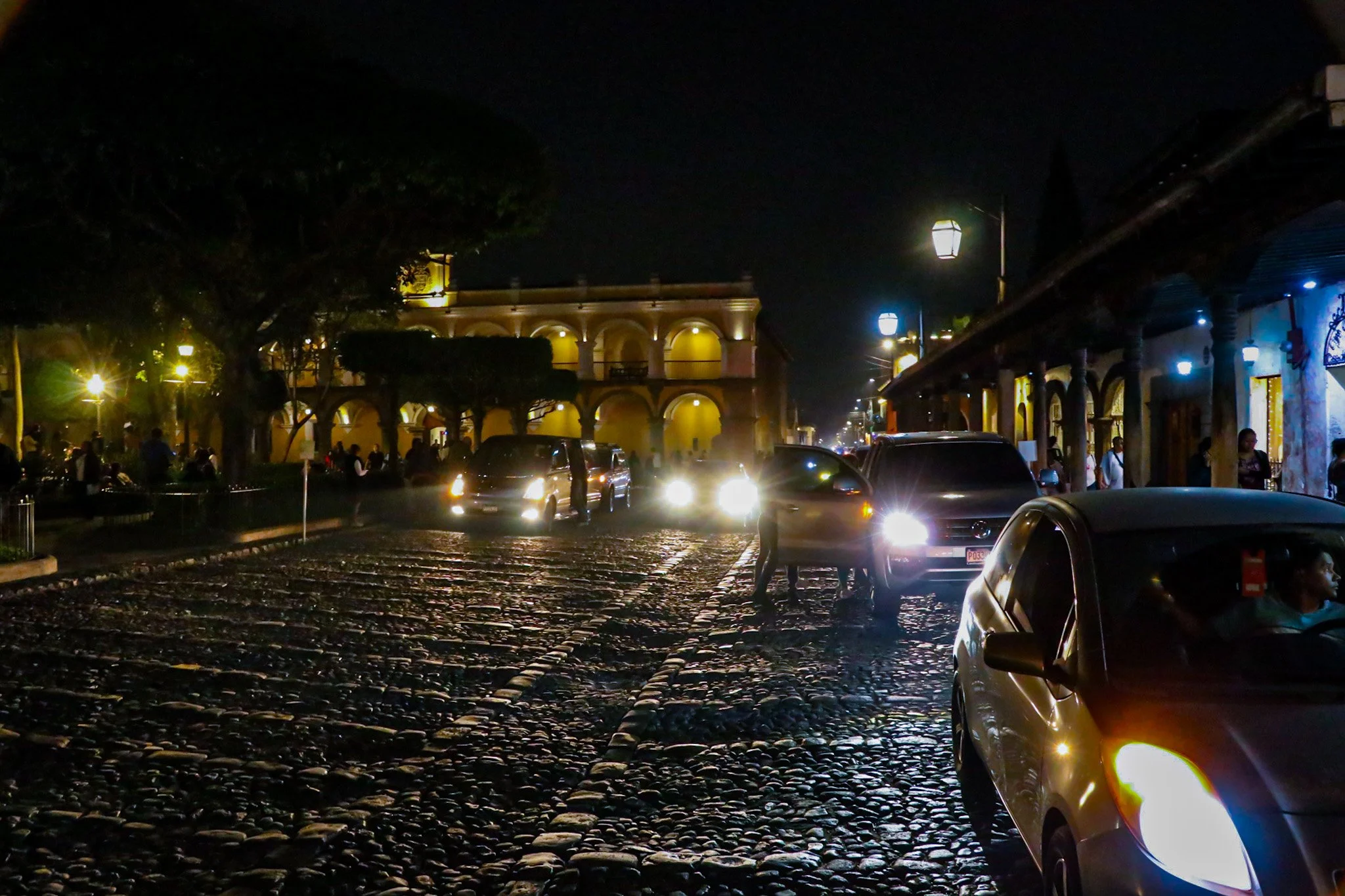 Lights and cobblestones