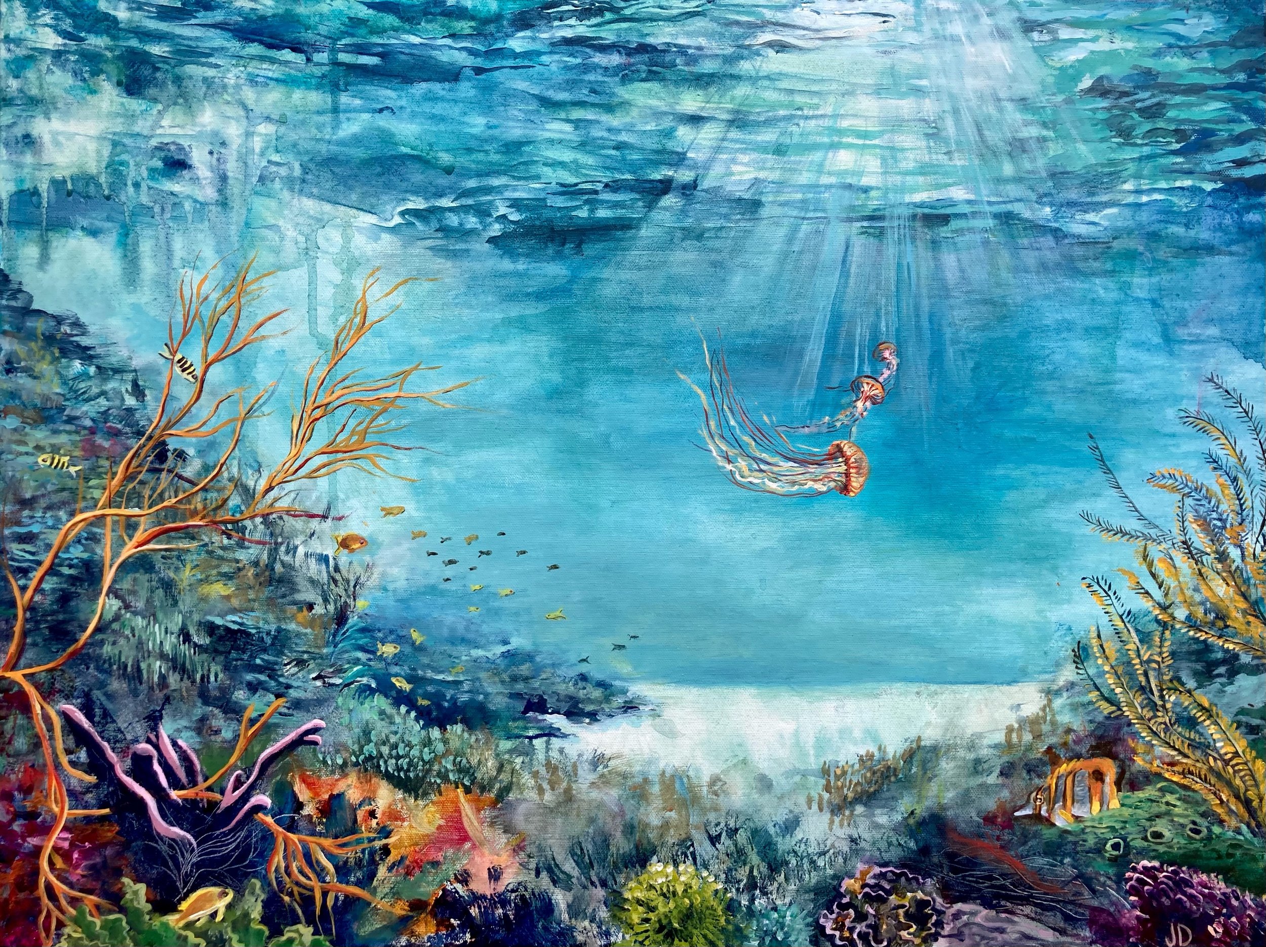 Reefs, 2022, Acrylic on canvas, 22 x 28"