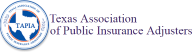 Logo of the Texas Association of Public Insurance Adjusters with a blue circular emblem.