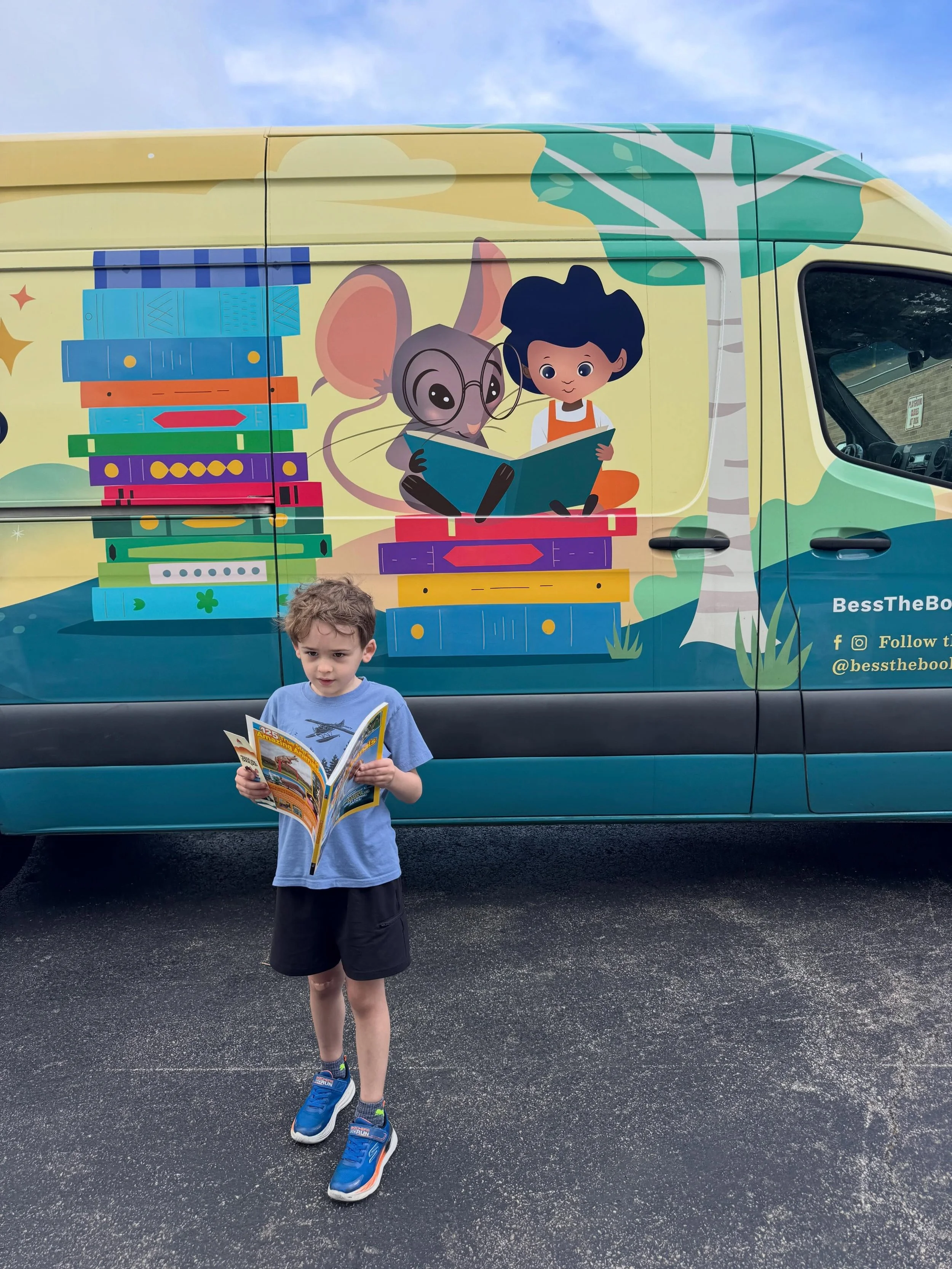 The Joy of Reading Summer Book Party has rolled into Lockport, Illinois. Stop one today was full of smiles as students and teachers chose books and found a comfy spot to read together. Students were even able to  come in their PJs and bring their stu