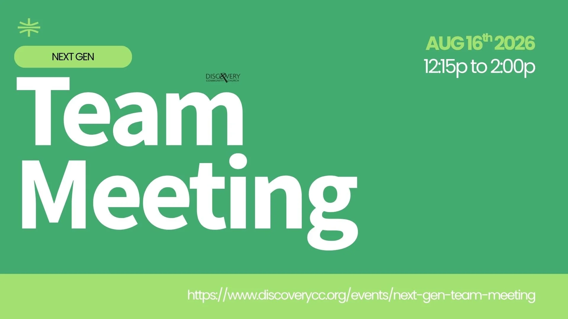 Next Gen Team Meeting