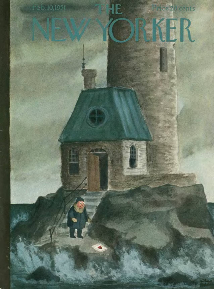  Cover illustration for  The New Yorker , Feb. 10, 1951   https://archives.newyorker.com/newyorker/1951-02-10/flipbook/CV1/  .  