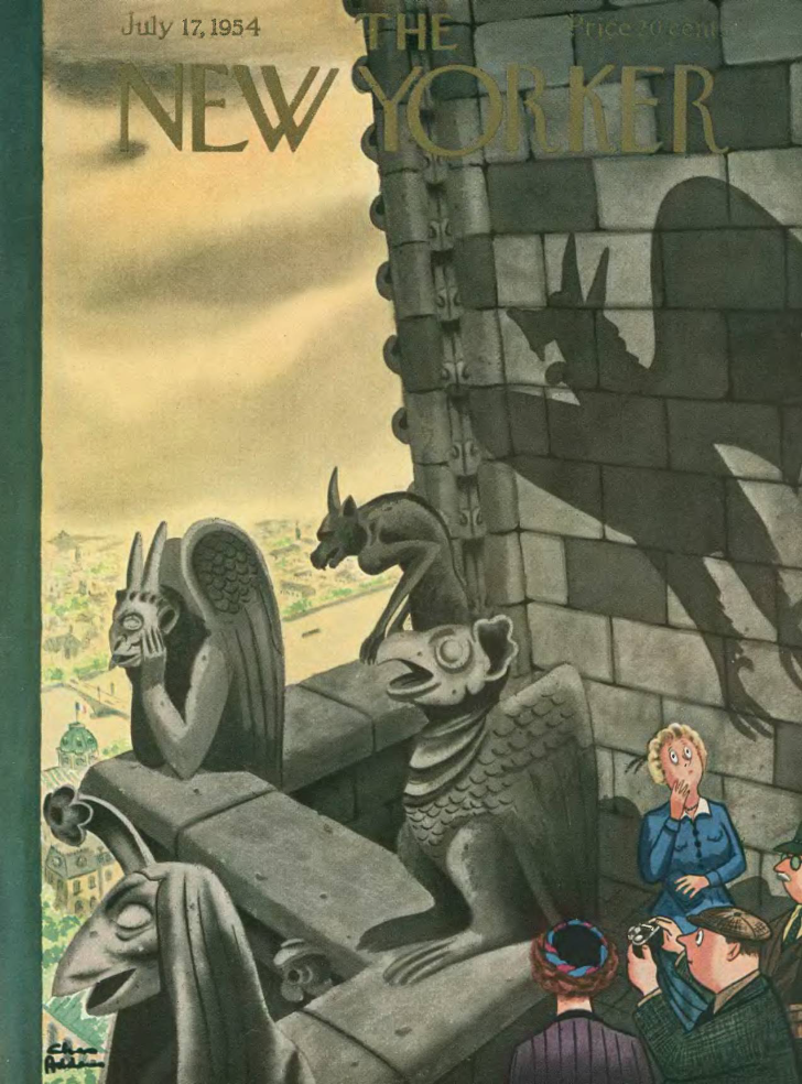  Cover illustration for  The New Yorker , July 17, 1954   https://archives.newyorker.com/newyorker/1954-07-17/flipbook/CV1/  .  