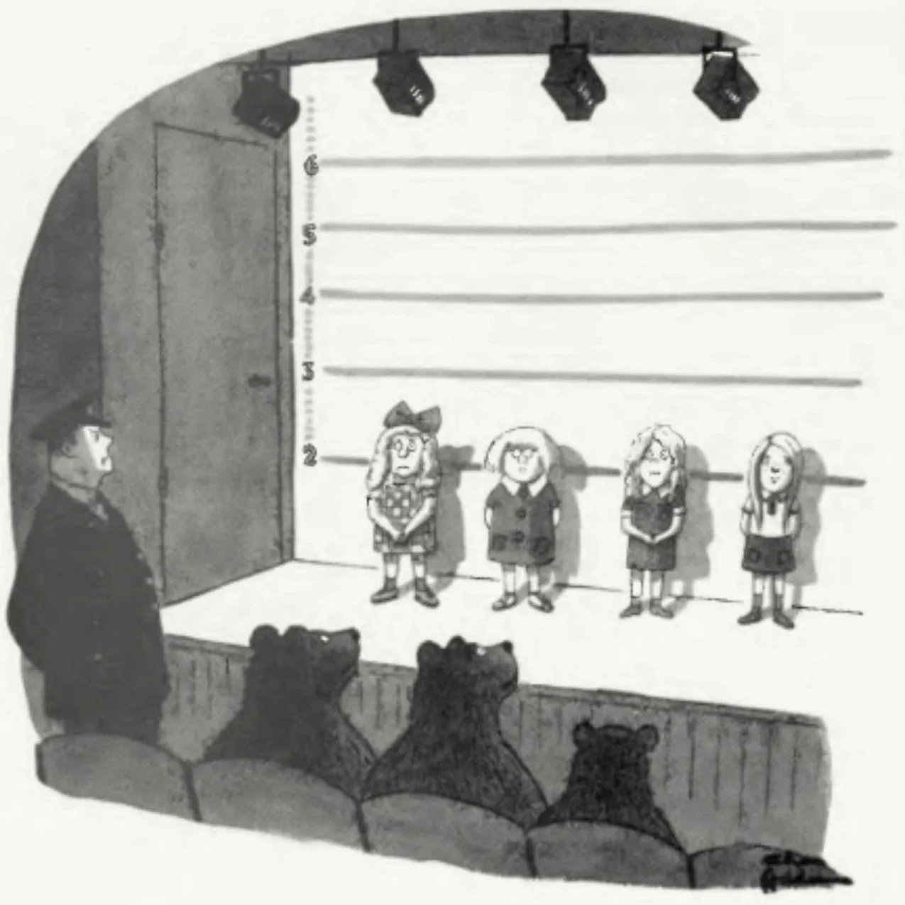 Addams, C. (2002, Feb. 18). “Goldilocks” [Illustration]. The New Yorker, p. 152. https://archives.newyorker.com/newyorker/2002-02-18/flipbook/152/. 