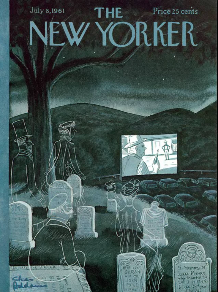  Cover illustration for  The New Yorker , July 8, 1961   https://archives.newyorker.com/newyorker/1961-07-08/flipbook/CV1/  . 