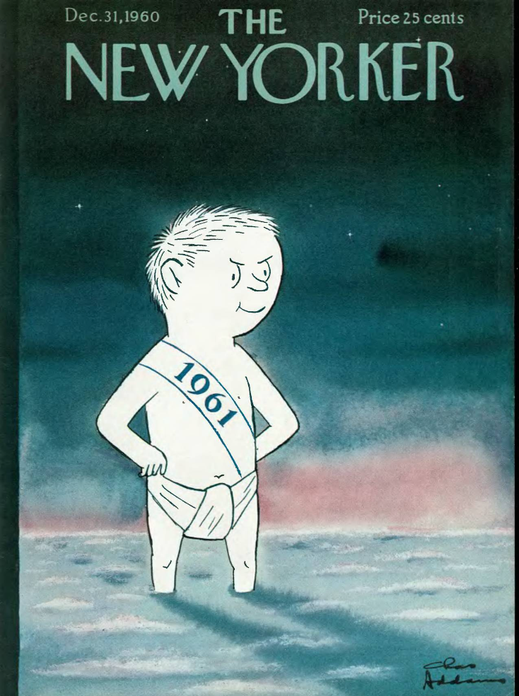  Cover illustration for  The New Yorker , Dec. 31, 1960   https://archives.newyorker.com/newyorker/1960-12-31/flipbook/CV1/  .  