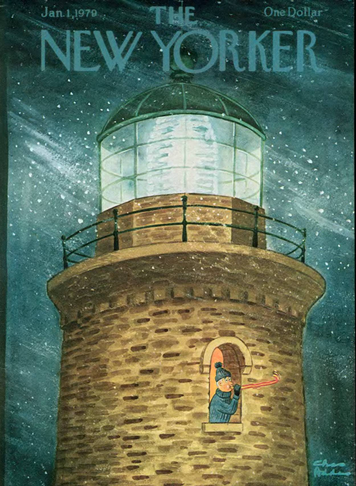  Cover illustration for  The New Yorker , Jan. 1, 1979   https://archives.newyorker.com/newyorker/1979-01-01/flipbook/CV1/  .  