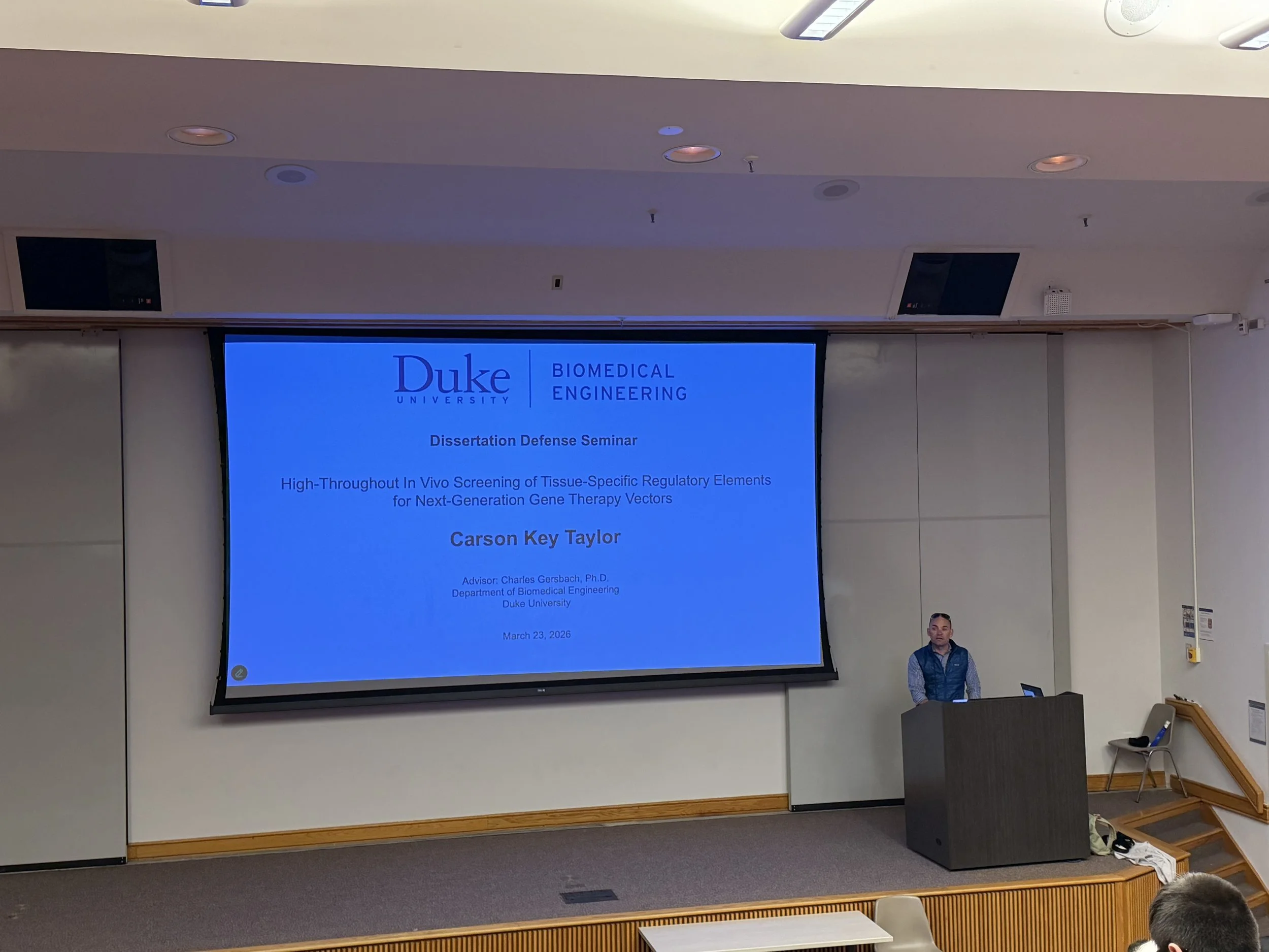 Charlie introducing Carson at her defense.