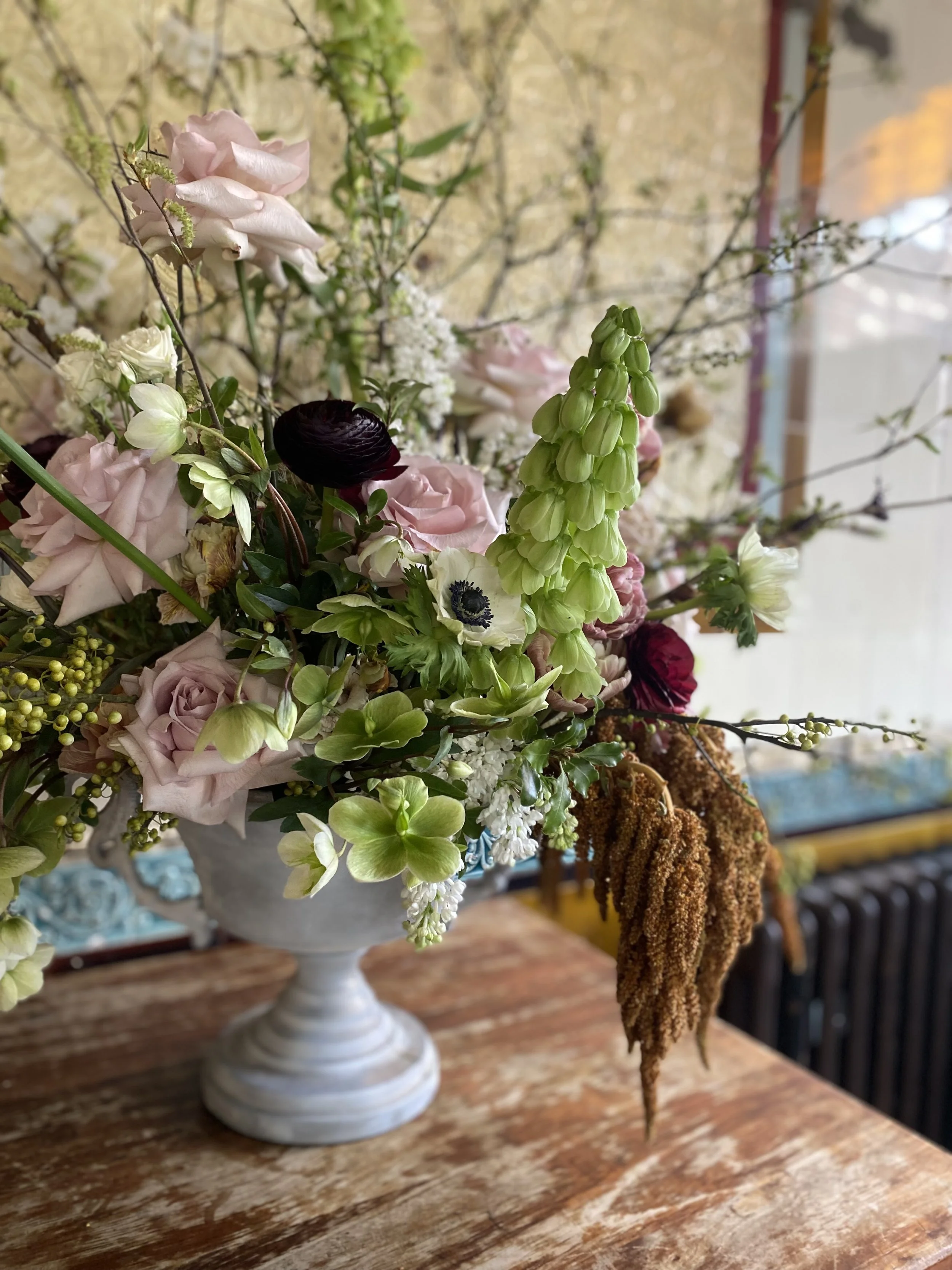 Spring flowers for pub reception