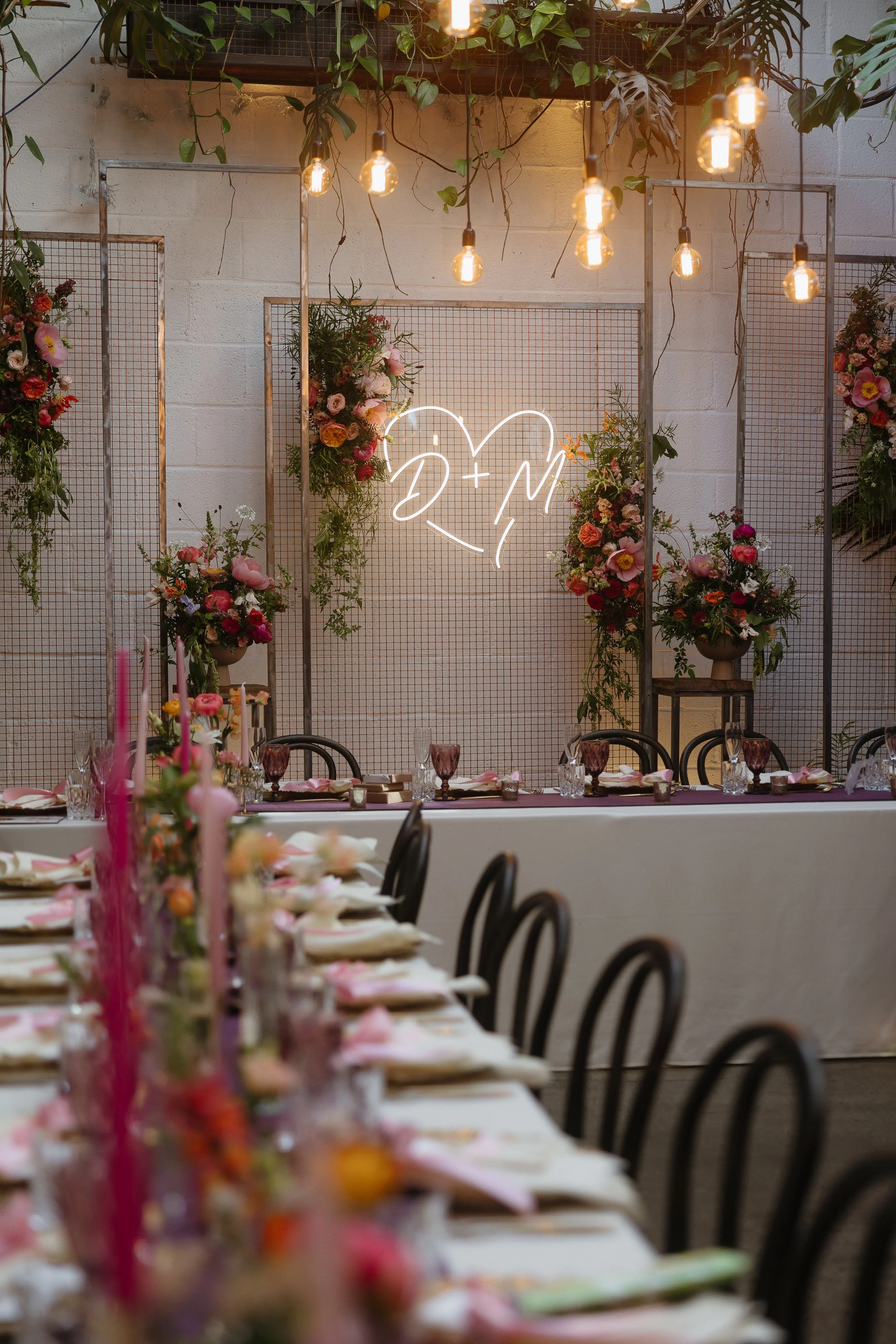 The Hackney wedding set up 