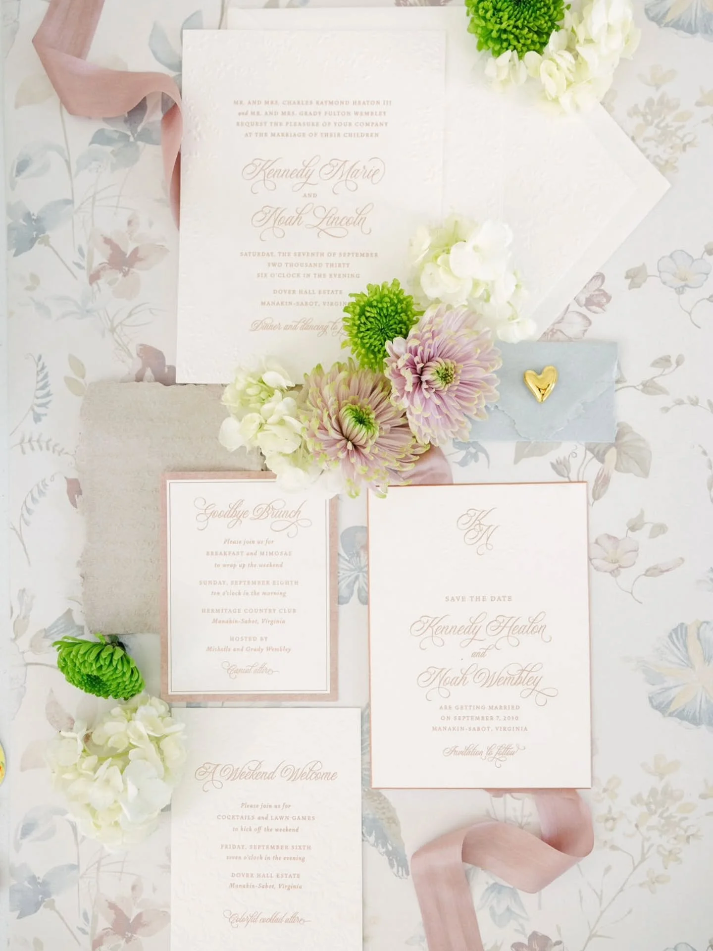 Some fonts whisper. Others make an entrance.

Pastel letterpress and beautiful typography are a match made in wedding heaven. The soft color palette sets the mood, but it's the fonts that give an invitation its personality&mdash;romantic, timeless, m