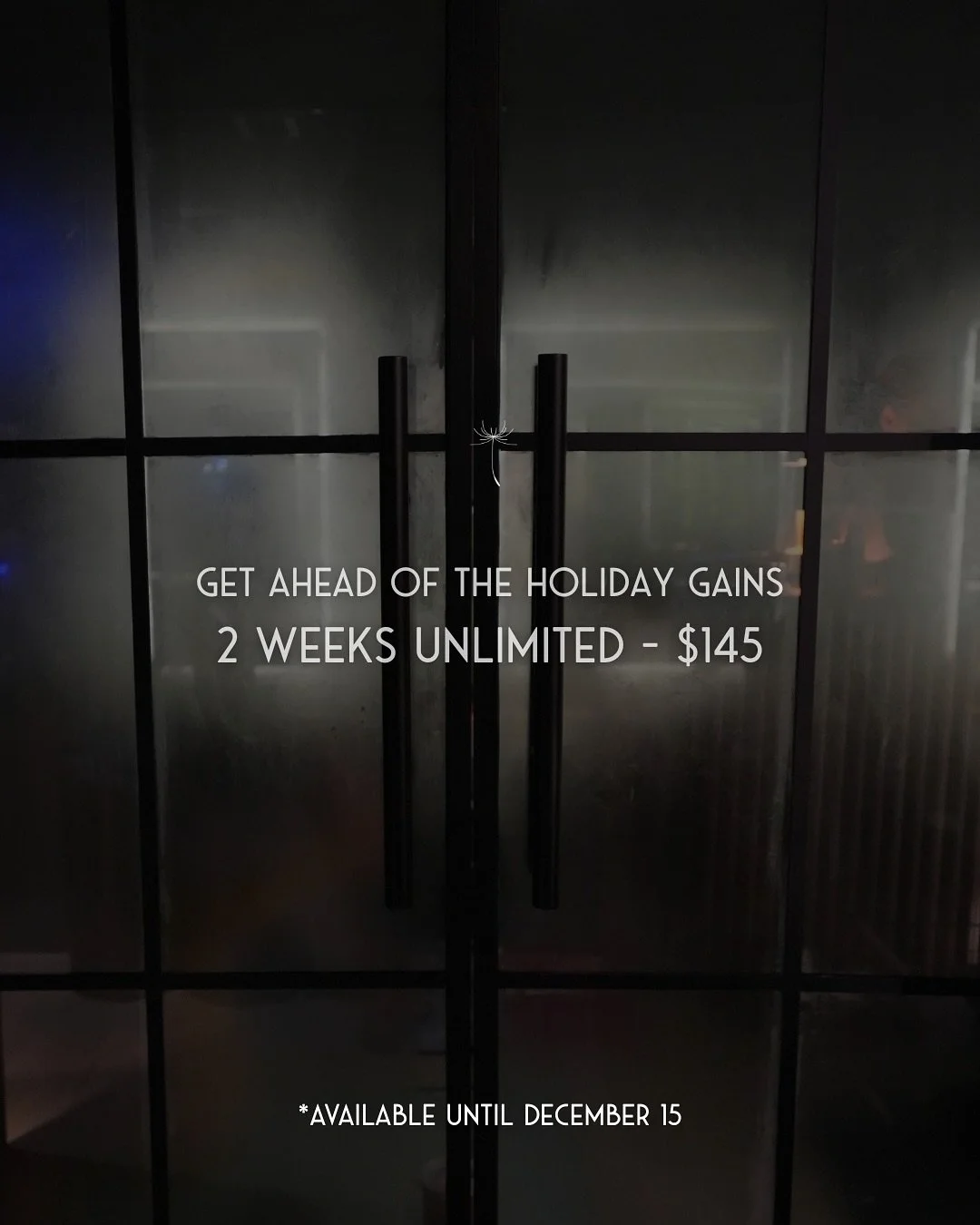 The holidays are coming&hellip; and so are the excuses 😏

This season, we&rsquo;re getting ahead of it together. 🫱🏼&zwj;🫲🏽

✨ 2 Weeks Unlimited x $145
Flow, sweat, and fly through every yoga, sculpt, or aerial class you&rsquo;ve been wanting to 