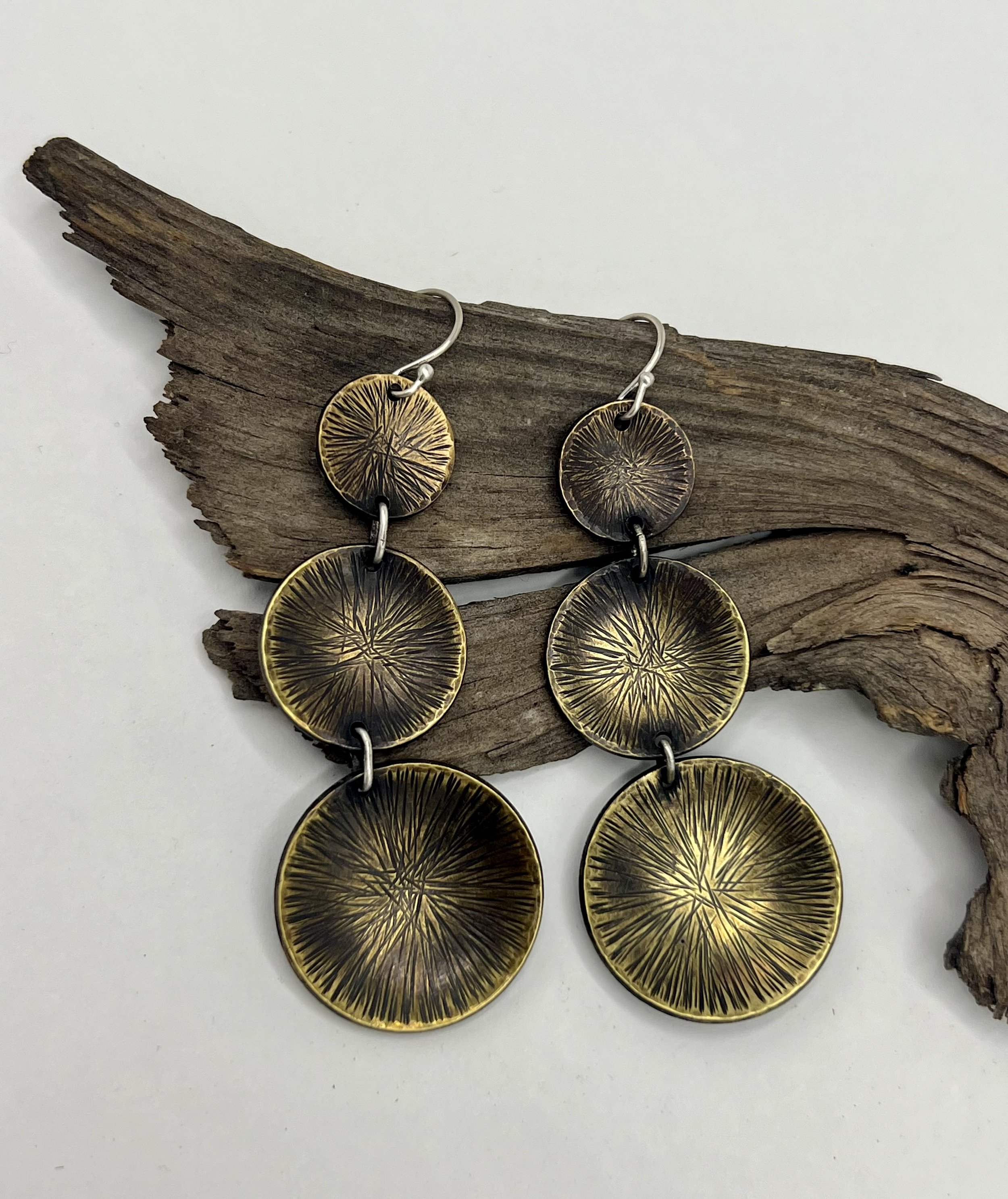 Triple Sun Disk Earrings