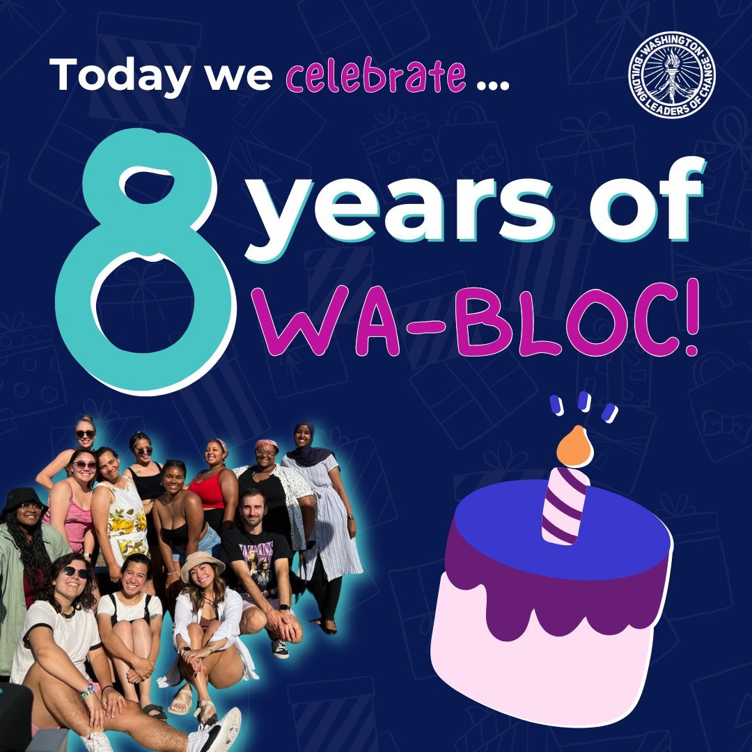 ✨ Celebrate our 8th birthday by donating to our Freedom Schools Campaign!✨

Today we celebrate:
🎉 8 Years of WA-BLOC Staff!
🎉 8 Years of Scholars!!
🎉 8 years of Summer Servant Leader cohorts!!!

💜 WA-BLOC was born 8 years ago through a collective