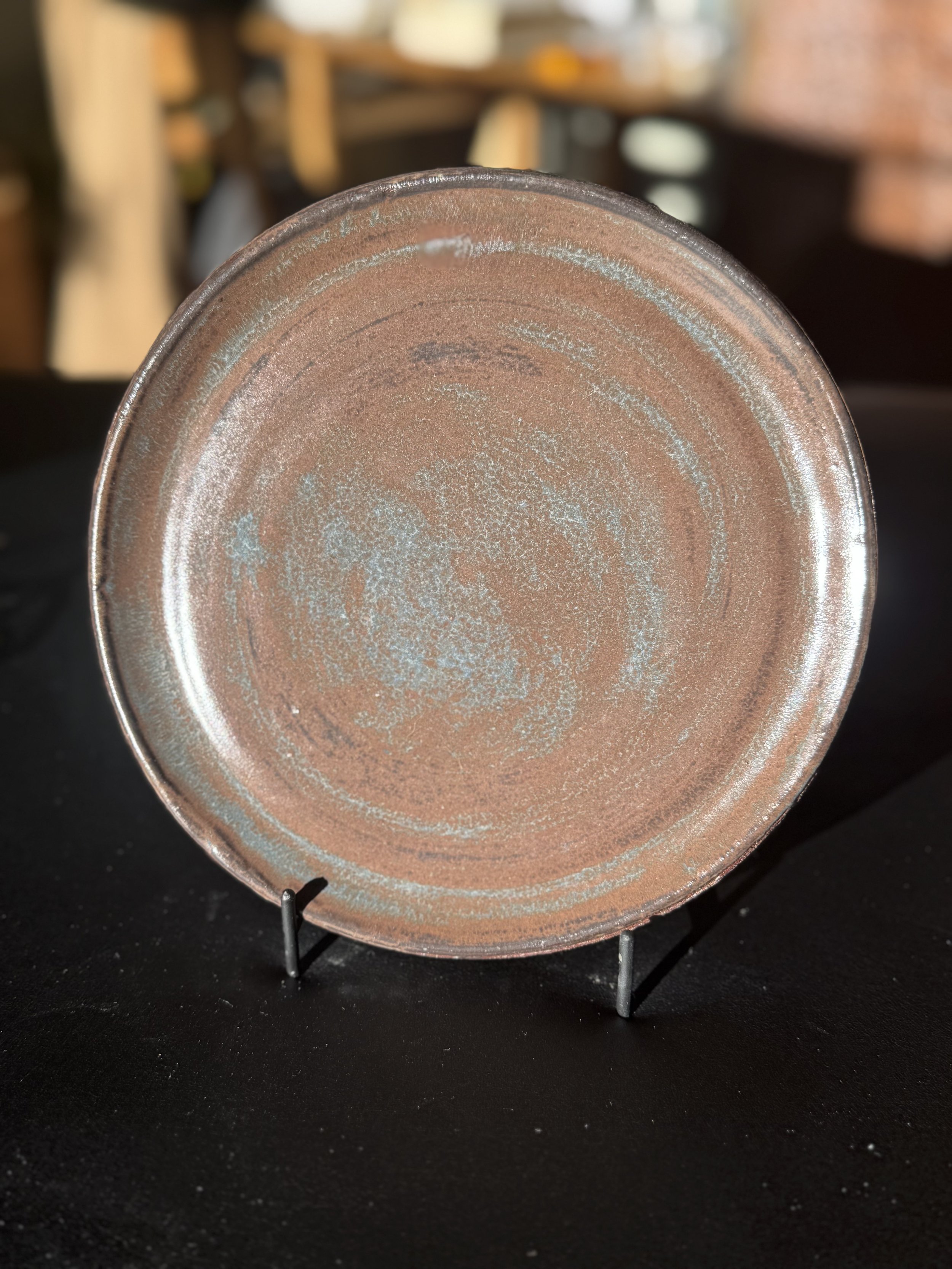 Blue sienna flat lunch plate