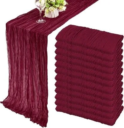 $10.00 - Cheesecloth Runner - Burgundy 