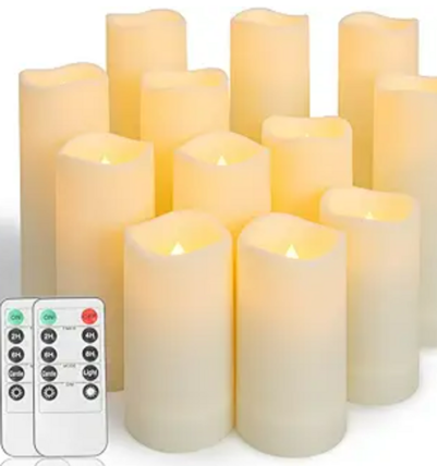 $1.50-  6" LED Ivory Warm White Cylinder Candle 
