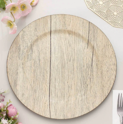 $2.00- 13" - Natural Faux wood Charger