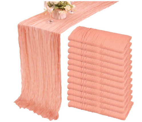 $10.00 - Cheesecloth Runner - Peach