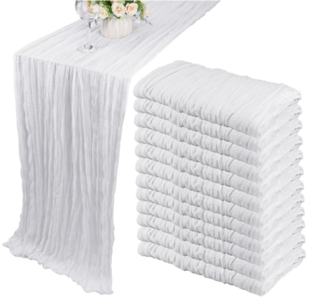 $10.00 - Cheesecloth Runner - White
