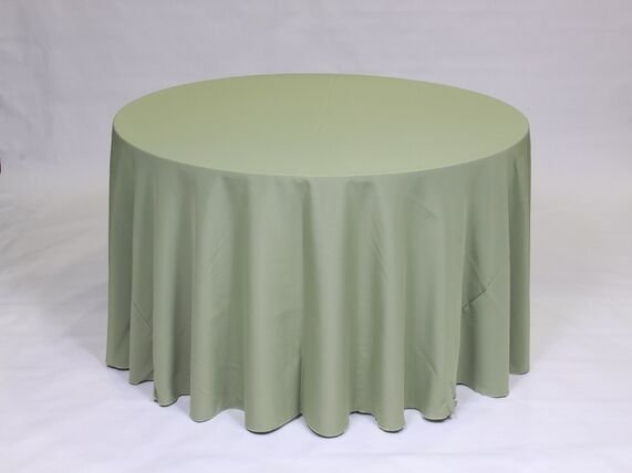 $16.00- 108" Sage Green Polyester round Linen