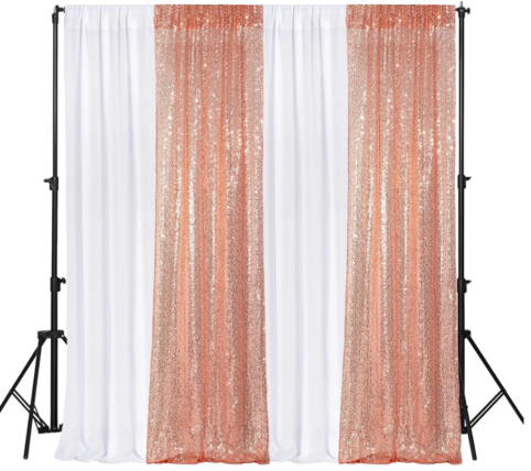 $4.00- 2' Rose Gold- Sparkle Curtain Backdrop