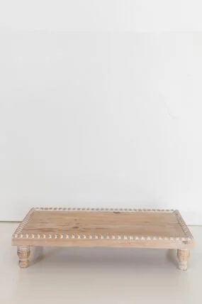 $10.00 Wood Square Flat Dessert Stand 