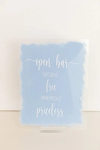 $10.00  - Blue Acrylic Bar Sign 