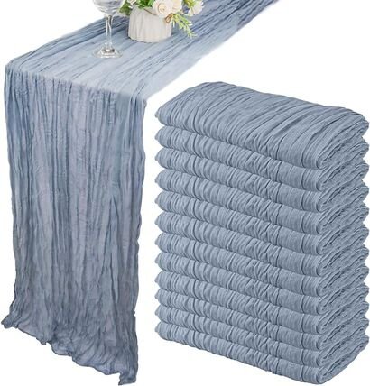 $10.00 - Cheesecloth Runner - Dusty Blue