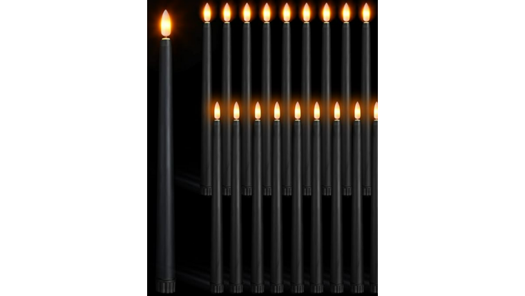 $1.50-  LED Black warm White Tapered Candlestick