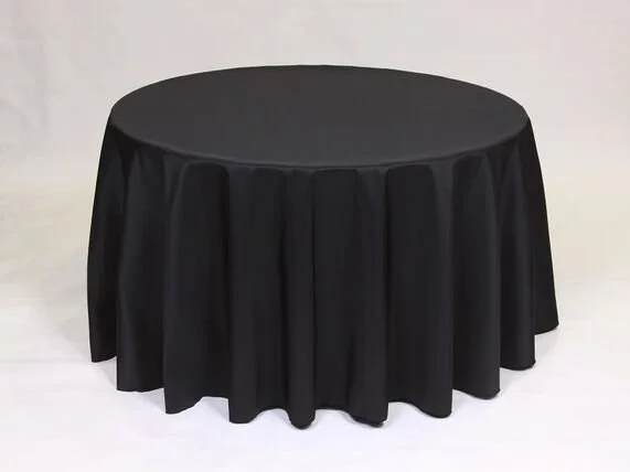 $16.00- 108" Black Polyester round Linen