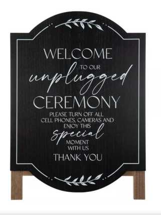 $10.00- Black Unplugged Sign 