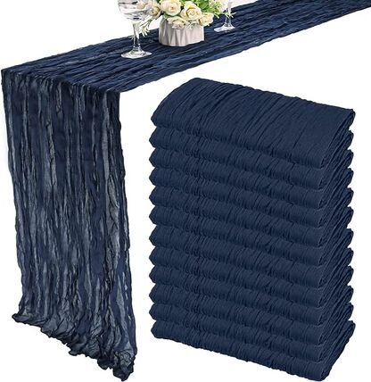 $10.00 - Cheesecloth Runner - Navy