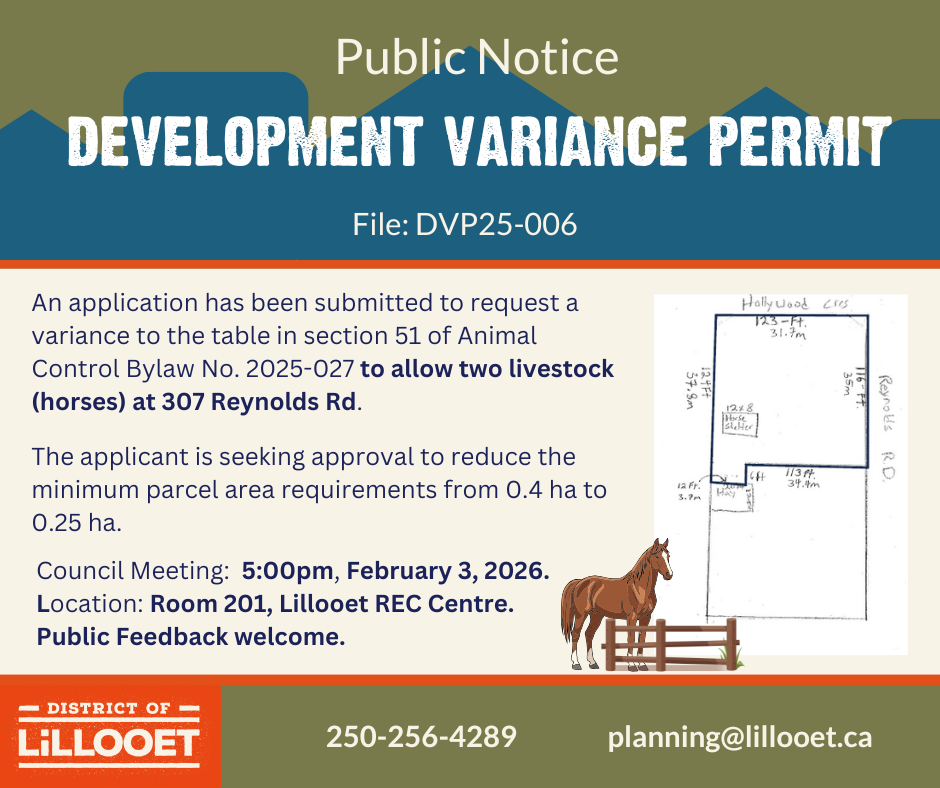 Accepting Public Feedback: Variance Permit DVP25-006 - Horses at 307 Reynolds Rd