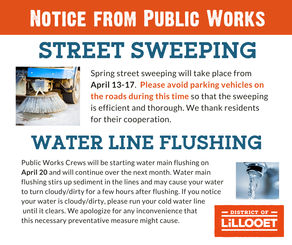 Public Works Notice: Street Sweeping &amp; Water Line Flushing