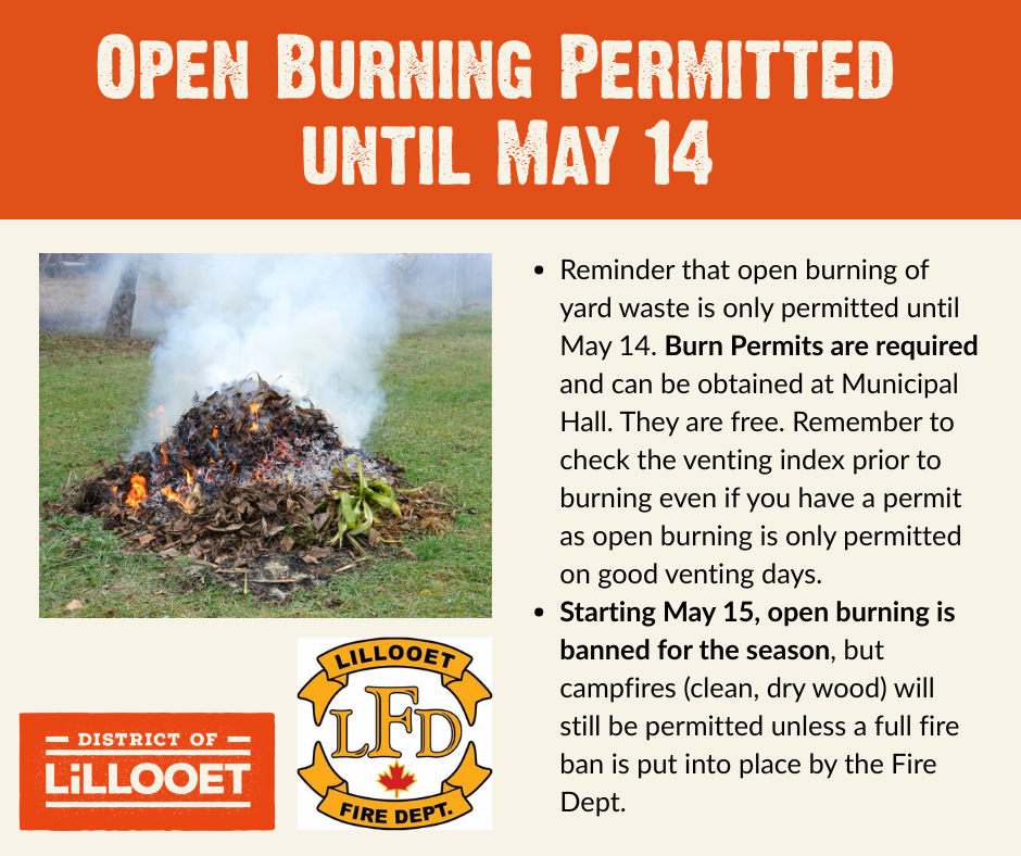 Reminder: Open Burning - Permitted until May 14