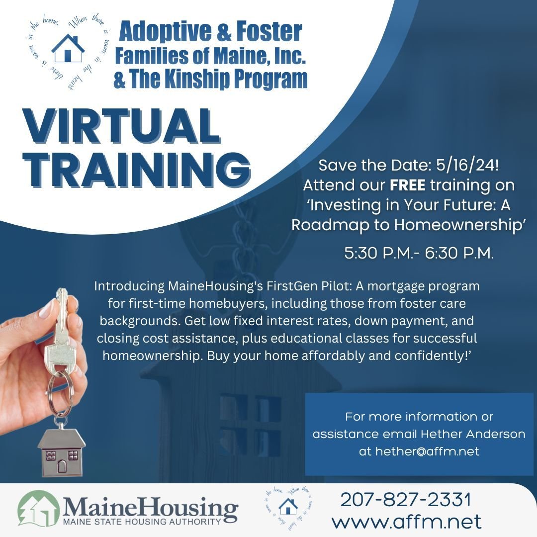 Register TODAY for our Free Training! Click here to register: https://affm.net/trainings-rsvp/

MaineHousings first generation pilot program as a mortgage program for borrowers, who have never lived in a home, owned by their biological parents or leg