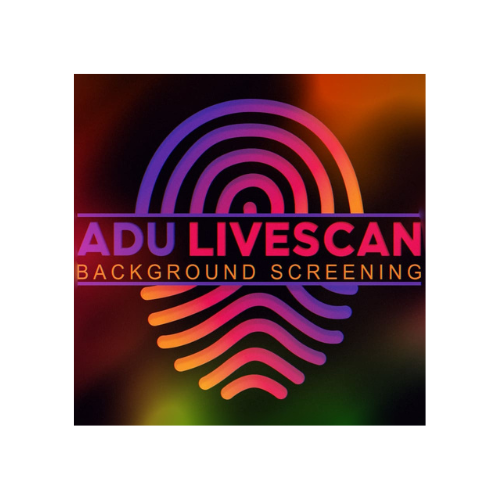 ADU LIVESCAN BACKGROUND SCREENING logo
