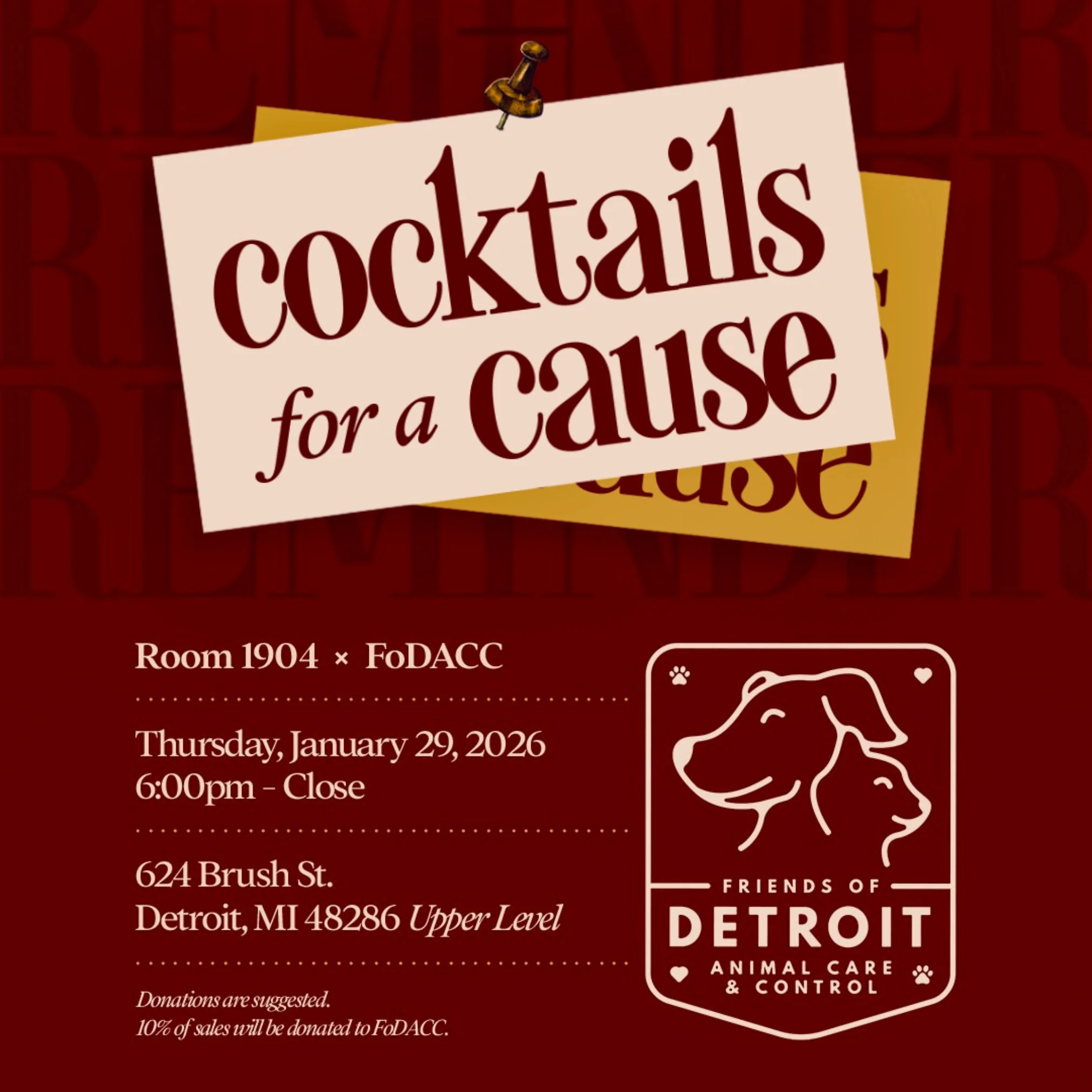 Cocktails for a Cause at Room 1904