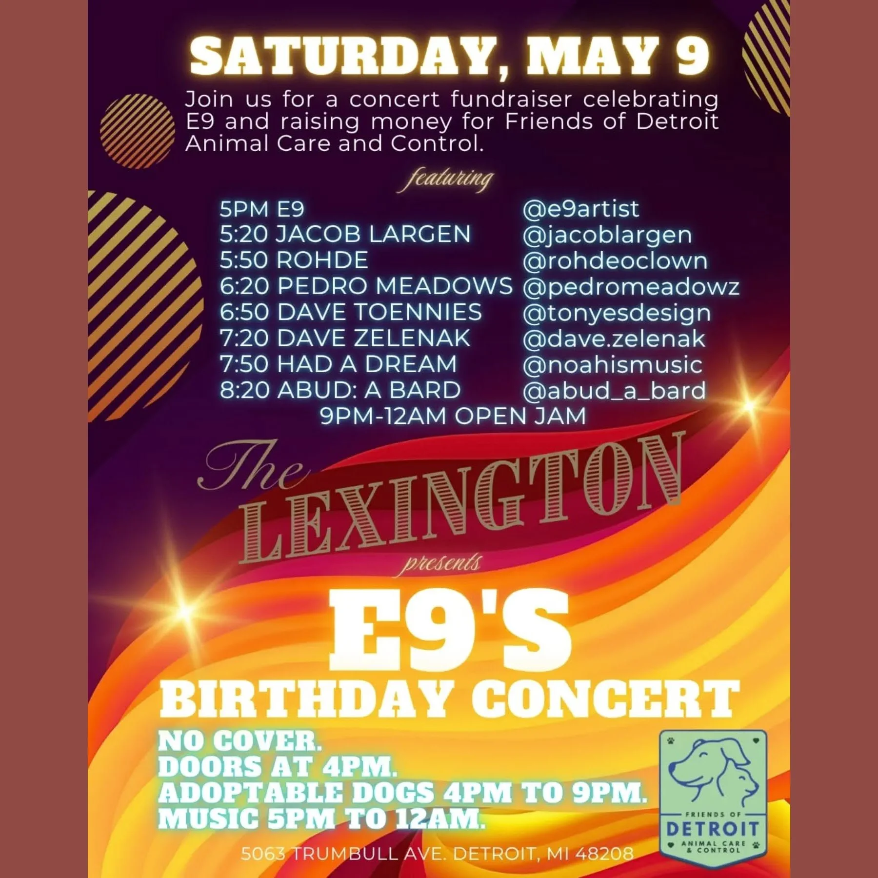 E9's Birthday Concert Fundraiser &amp; Adoption Event
