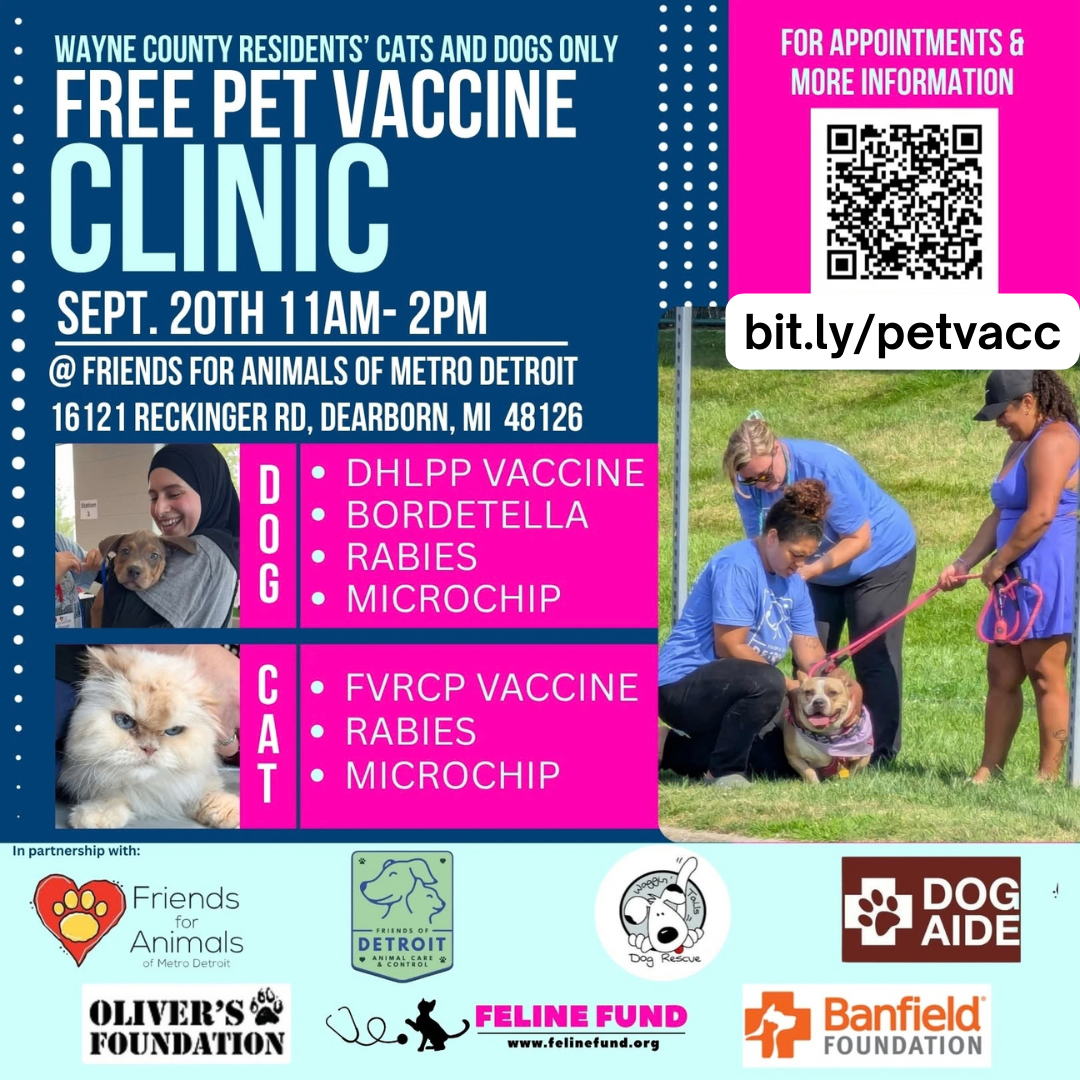FREE Cat and Dog Vaccine Clinic for Wayne County Residents