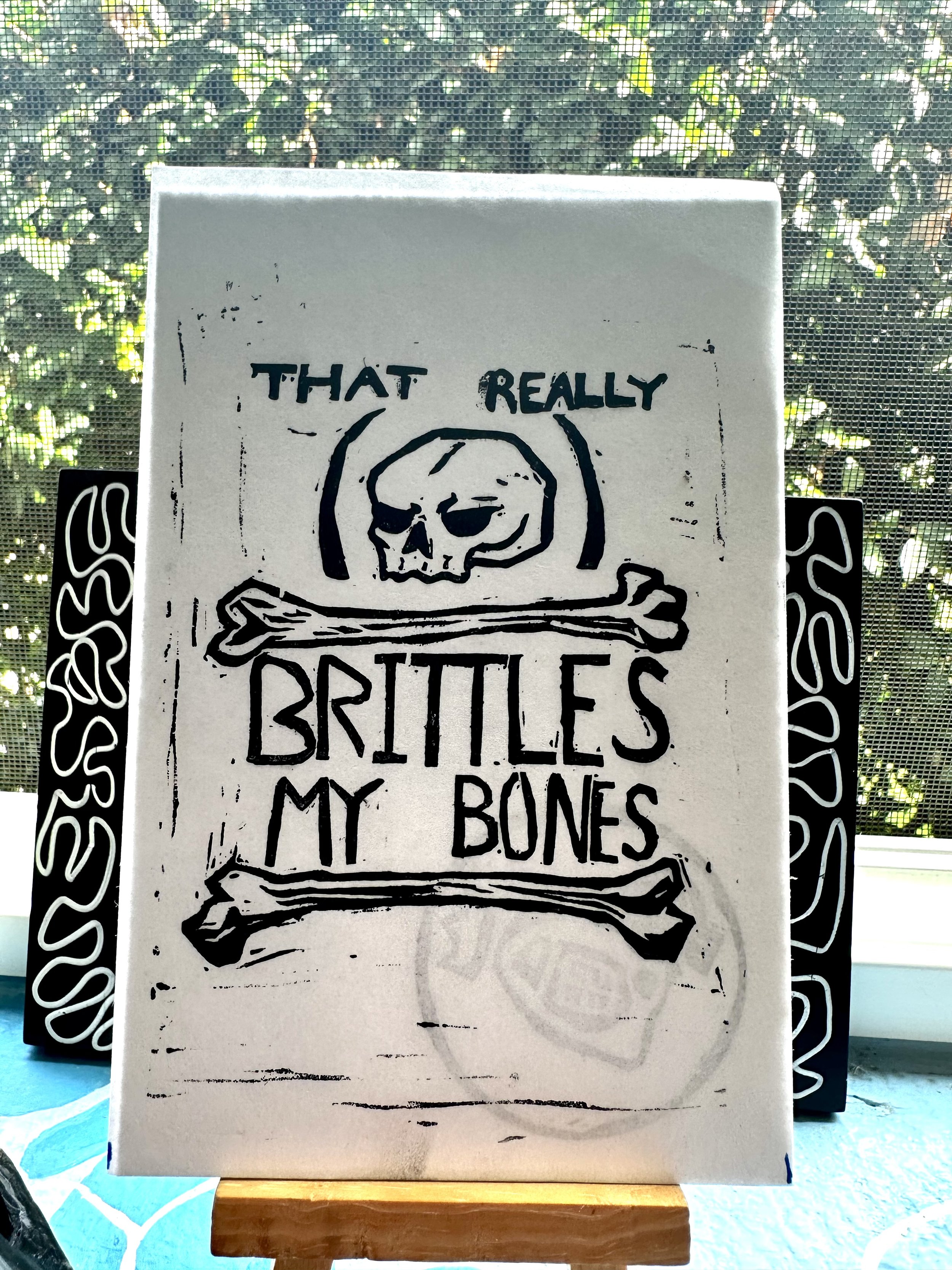 My Bones! Linocut
