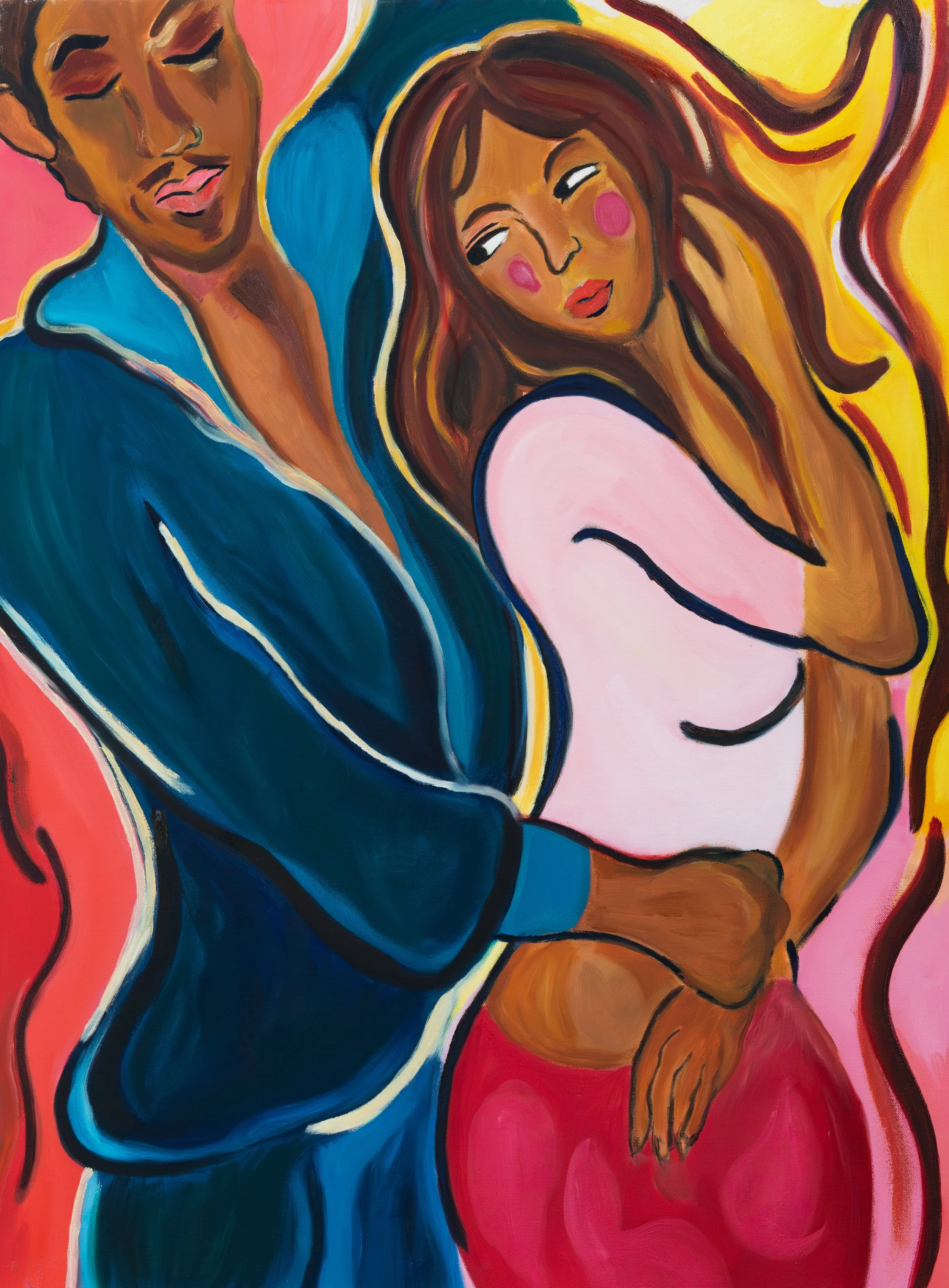 Salsa Dancers, oil on canvas, 40 x 30 x 1.5 Inches (Online Inspiration)