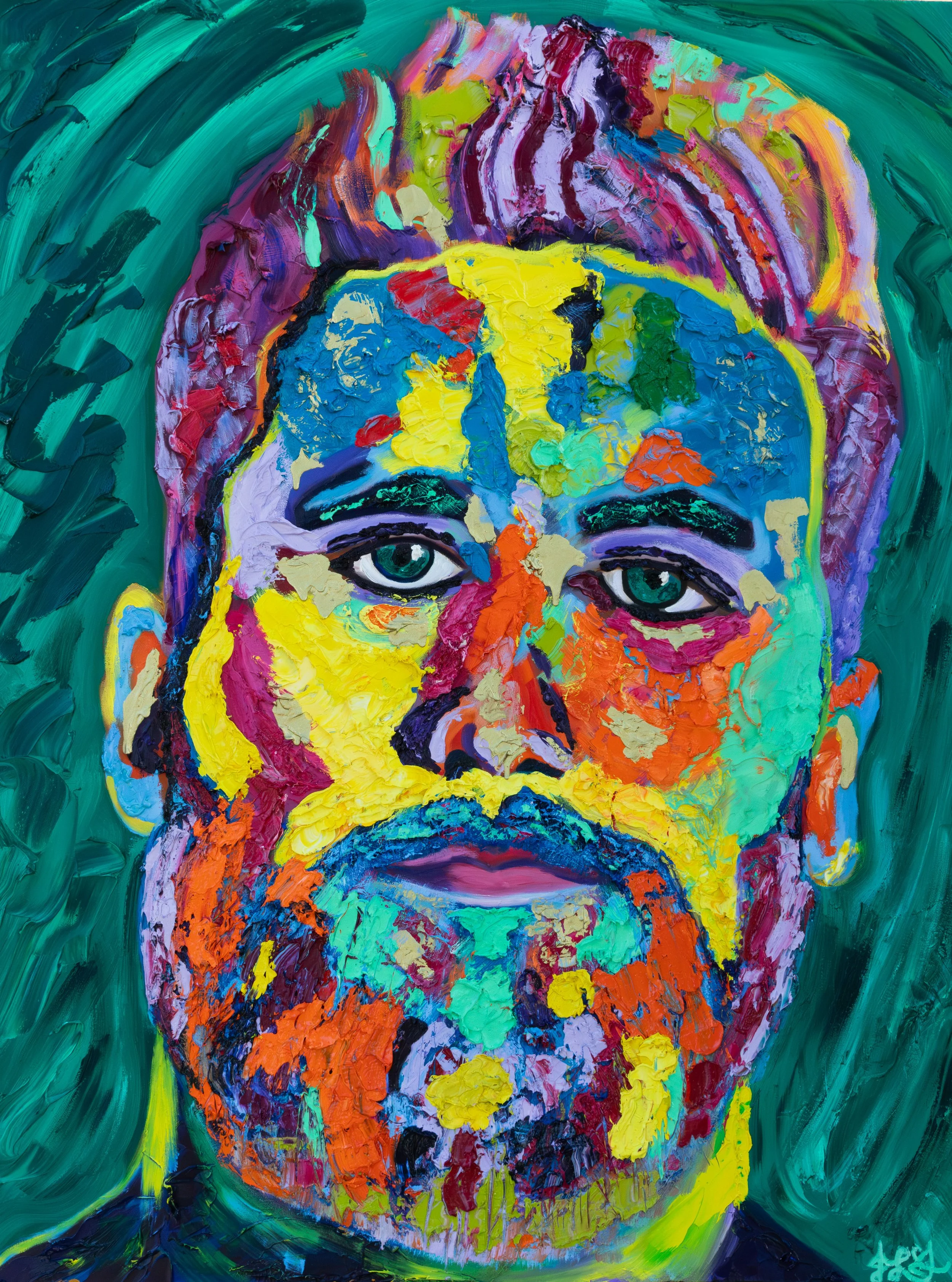 Man With A Beard, oil on canvas, 48 x 36 x 1.5 Inches