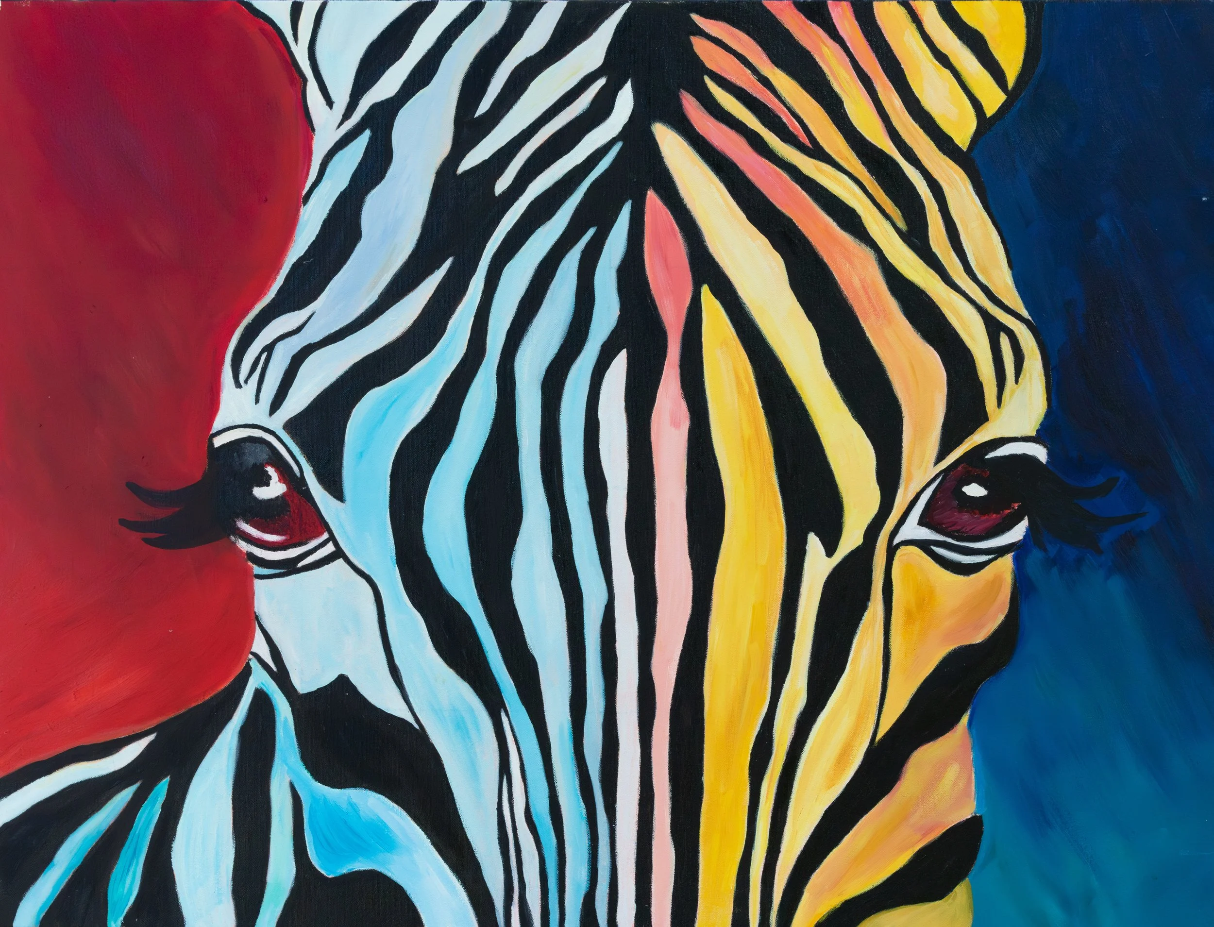 Zebra, oil on canvas, 30 x 40 x 1.5 Inches (Online Inspiration)