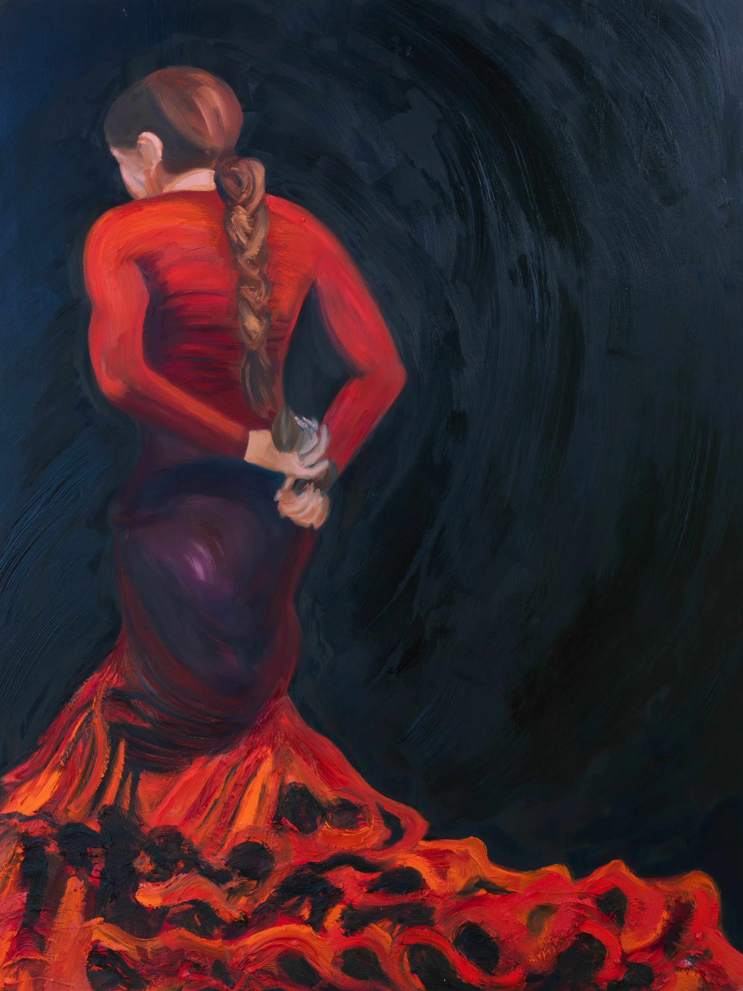 Getty Image Flamenco Dancer, oil on canvas, 48 x 36 x 1.5 Inches