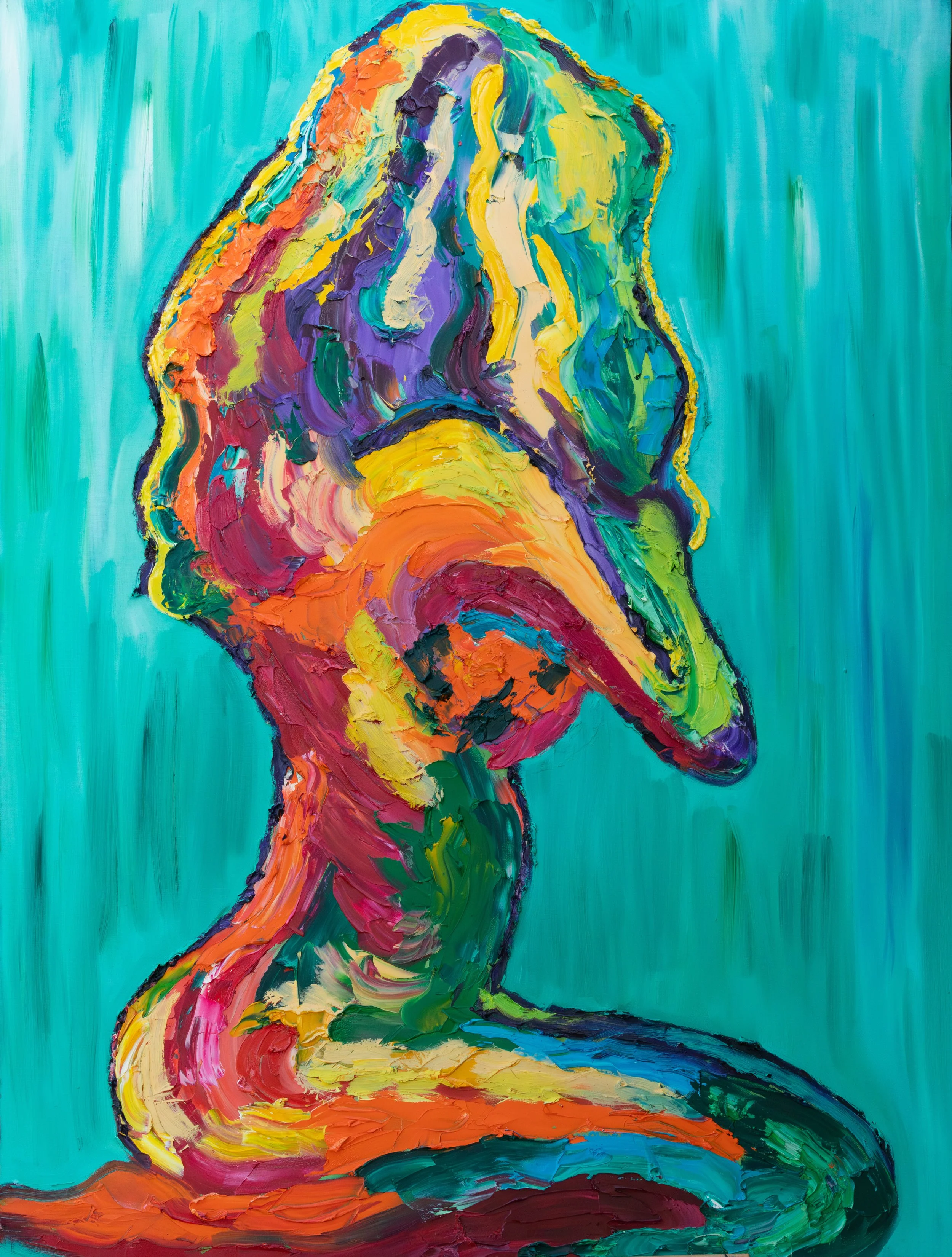 Female Silhouette, oil on canvas, 48 x 36 x 1.5 Inches (Online Inspiration) 