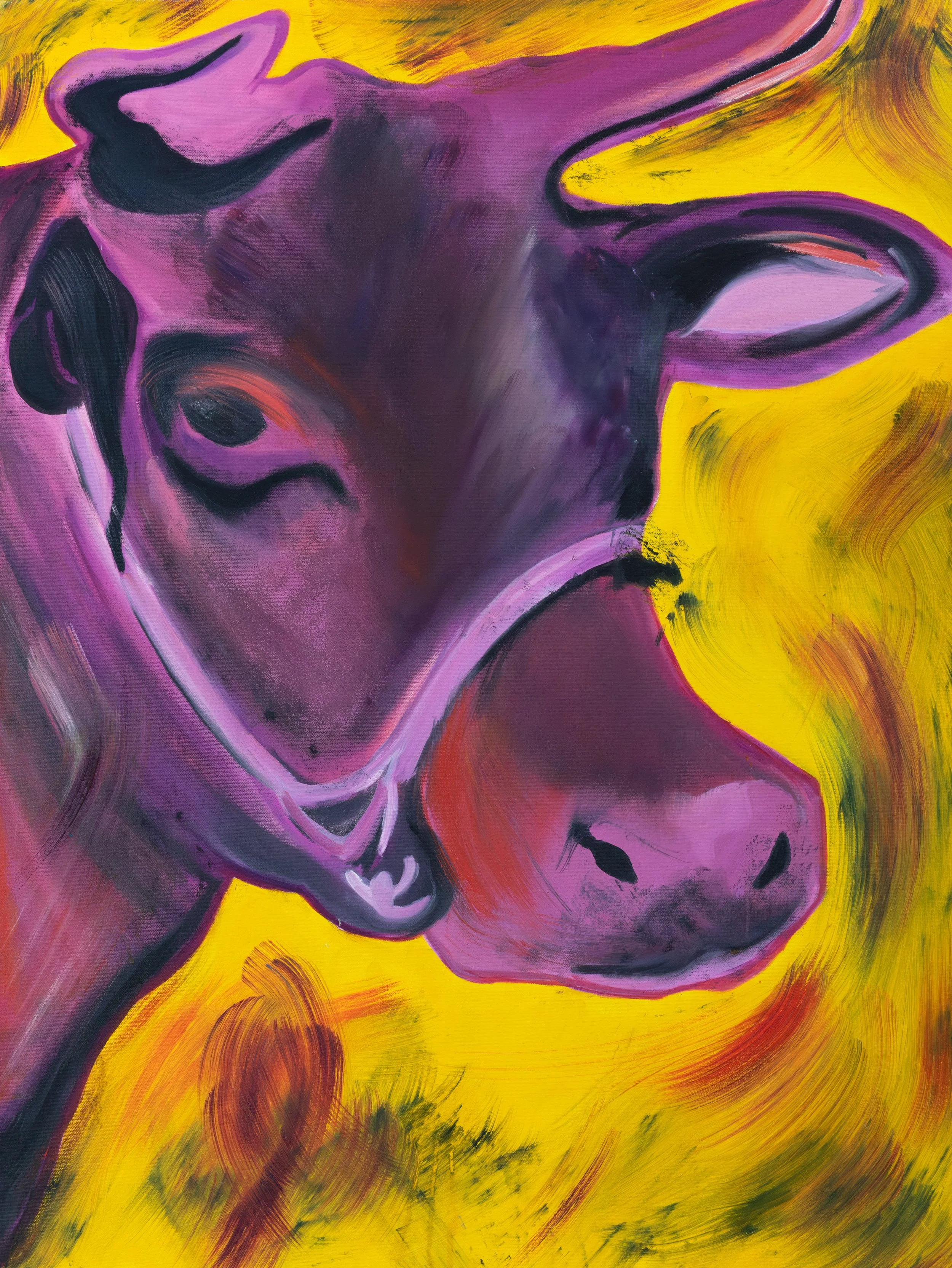 Andy Warhol's Cow, oil on canvas, 40 x 30 x 1.5 Inches (Online Inspiration)