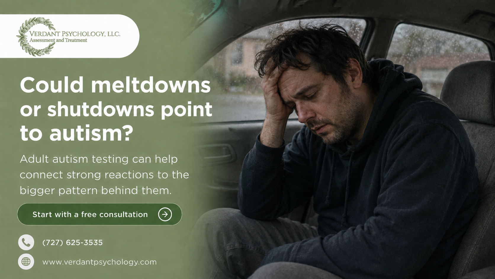 Meltdowns and shutdowns in adults infographic for adult autism testing and autism signs.